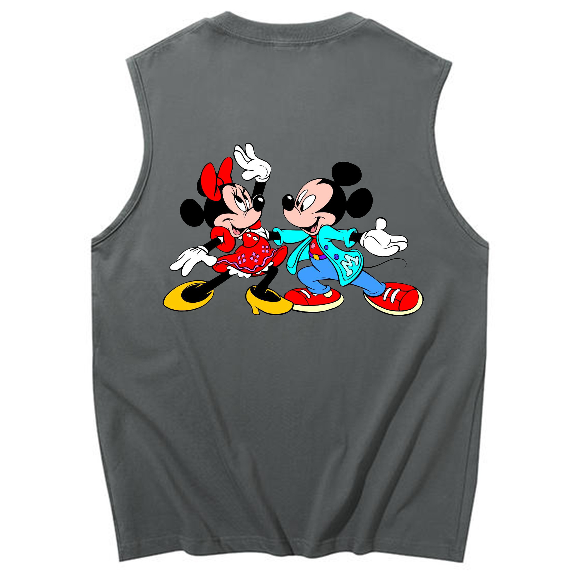 ミッキーマウス Mickey Mouse コットン100％タンクトップ（背面プリント）